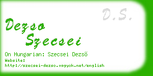 dezso szecsei business card