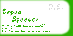 dezso szecsei business card